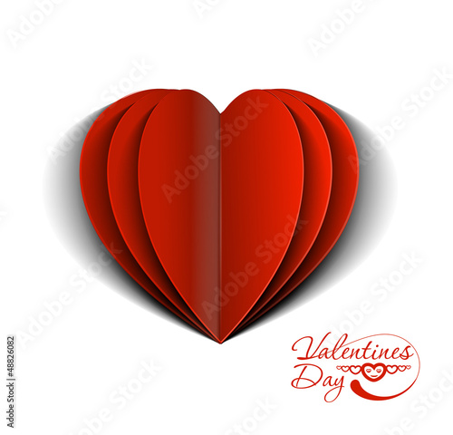 peel off valentine's day heart, vector illustration.