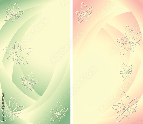 Two abstract background with flowers