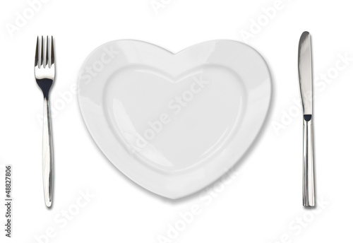 plate in shape of heart, ta...