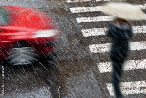 car with pedestrian