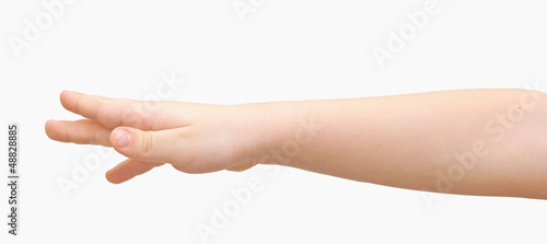 boy hand isolated on white background