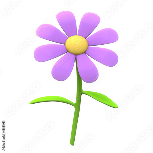 Pink flower icon, 3d image