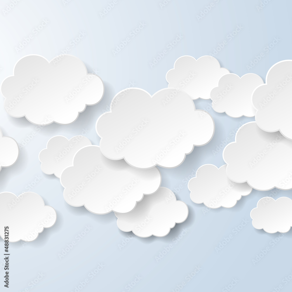 Abstract speech bubbles in the shape of clouds used in a social Abstract speech bubbles in the shape of clouds used in a social