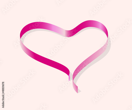 Ribbon line Heart