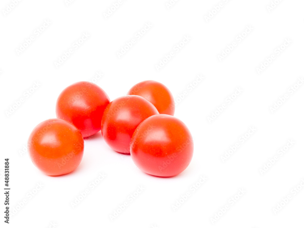 Cherry tomatoes isolated on white background Cherry tomatoes isolated on white background