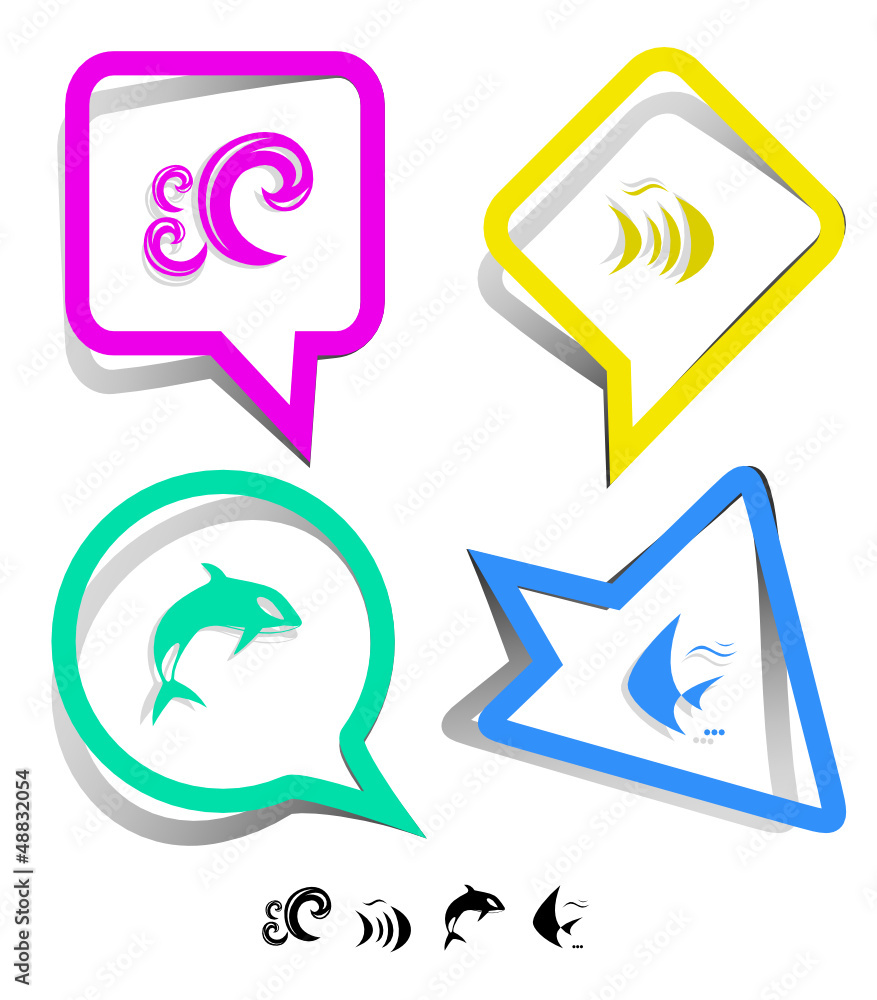 Animal icon set.. Paper stickers. Vector illustration. Animal icon set.. Paper stickers. Vector illustration.