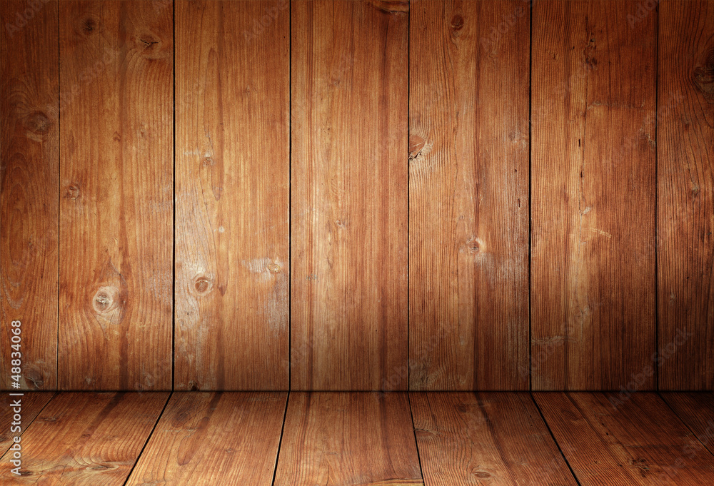 Holzwand und Holzboden Holzwand und Holzboden