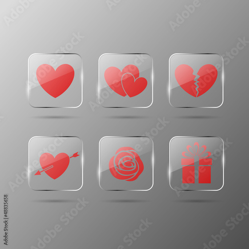 Wallpaper Mural Valentines day glass icons Torontodigital.ca