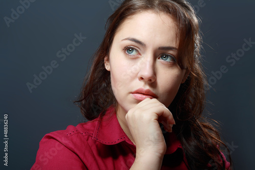woman looking sad