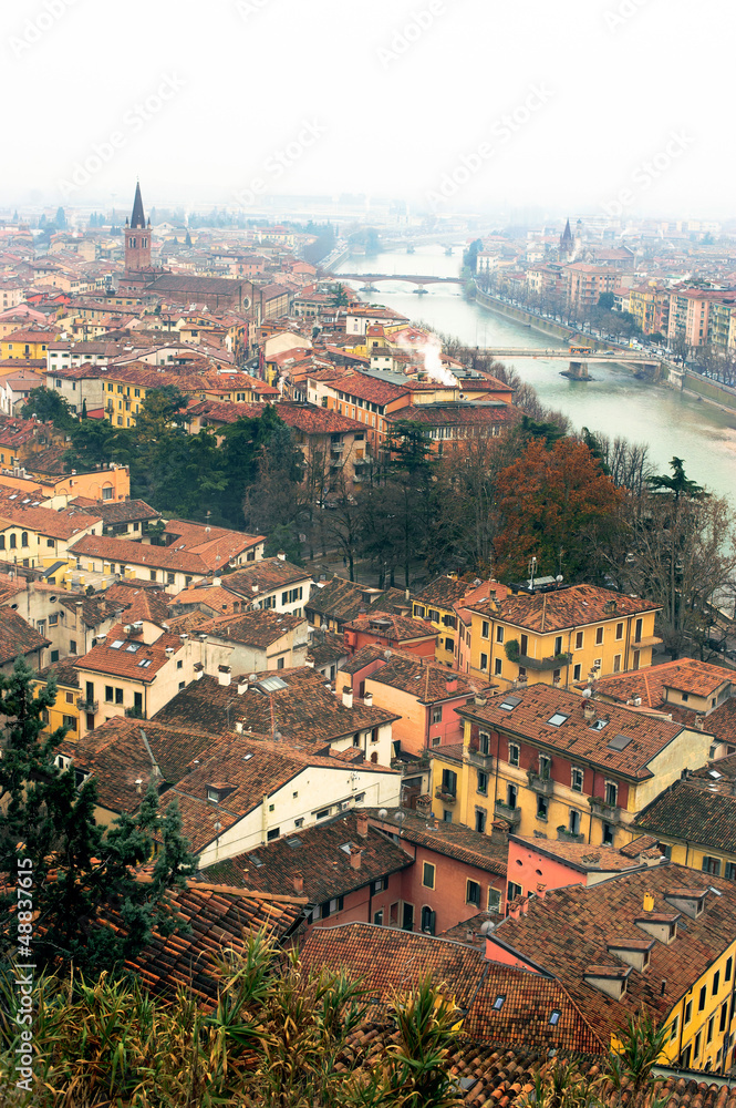 panorama of Verona, with the river