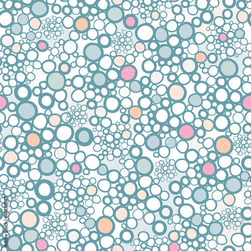 Vector colorful bubbles seamless pattern background with hand