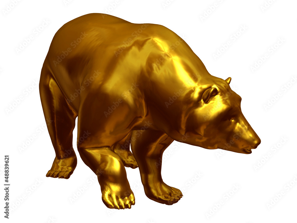 Fototapeta premium Golden Bear, symbol of slump