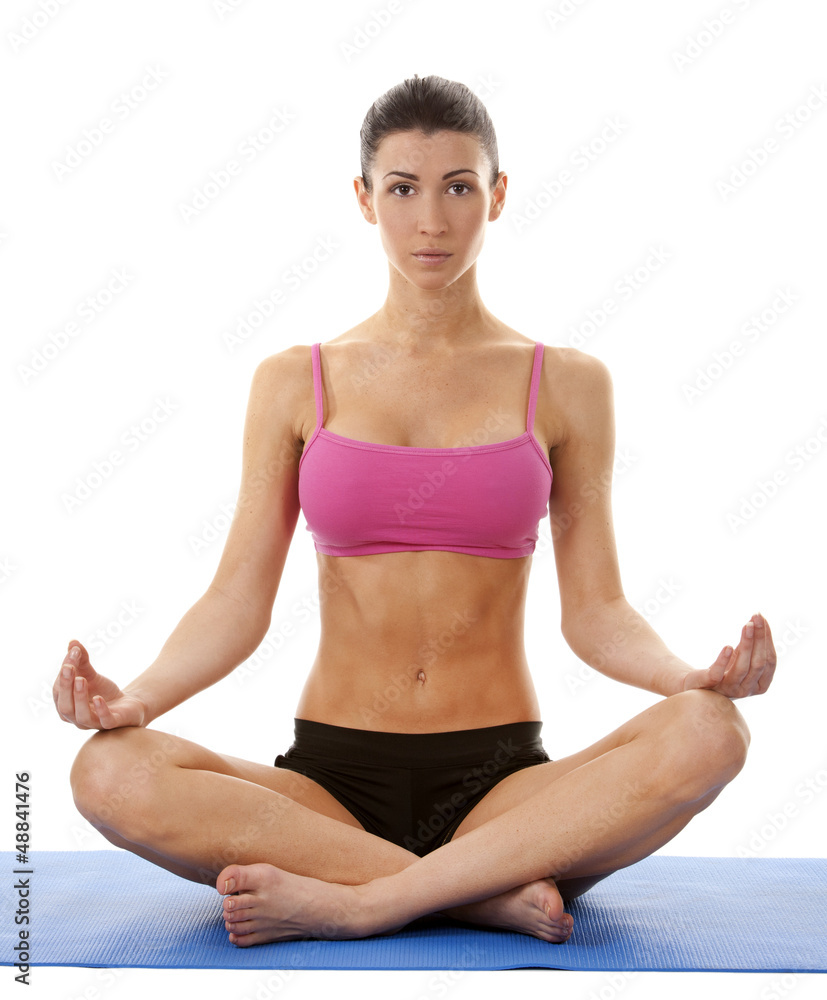 woman exercising yoga