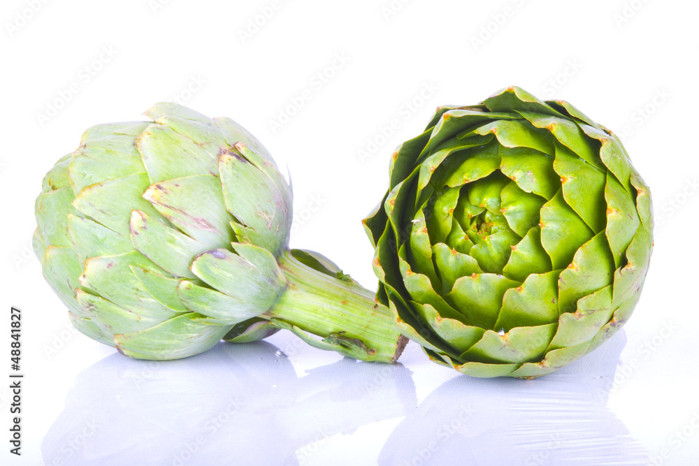 Obraz premium Artichokes on White Background