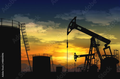 oil pump jack and oil tank