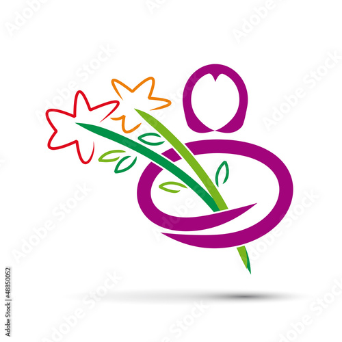 Vector logo give flowers