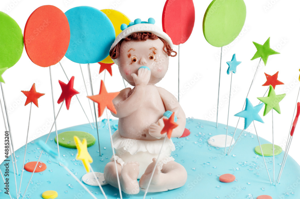 Fototapeta premium Blue birthday cake