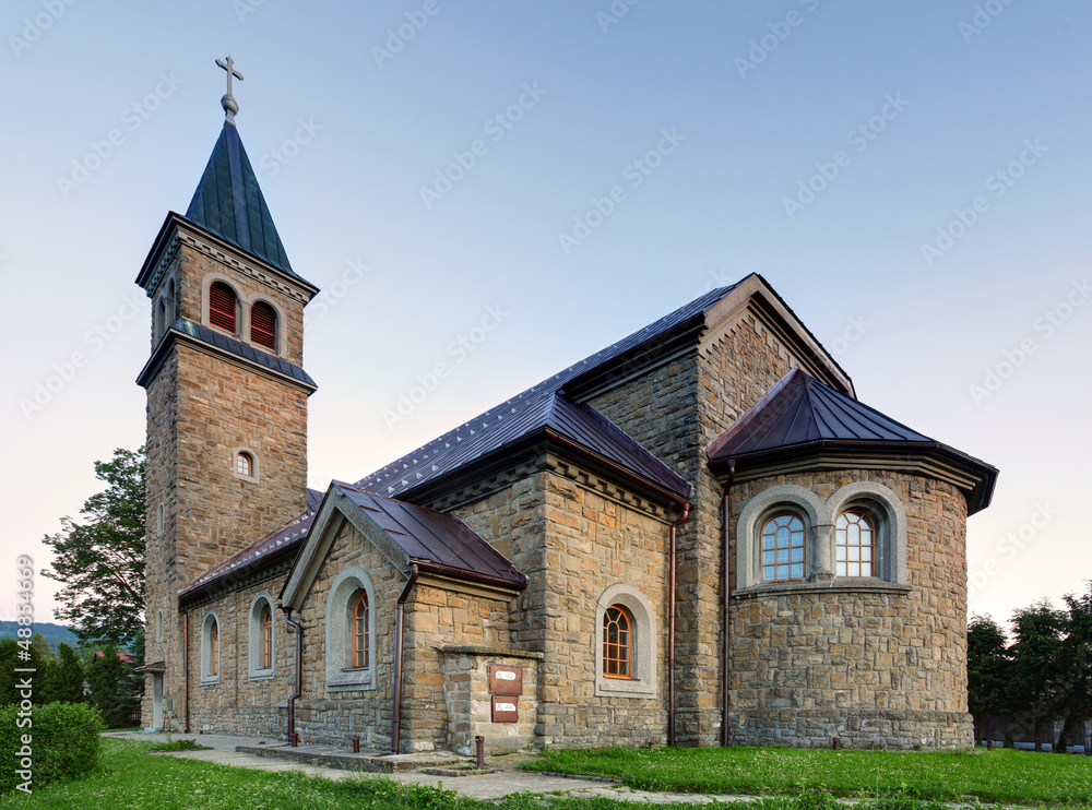 Nice Catholic Church in eastern Europe - village Babin - Orava -