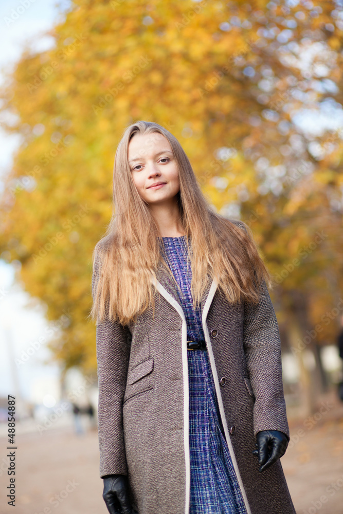 Outdoor autumn portrait of young beautiful lady Outdoor autumn portrait of young beautiful lady