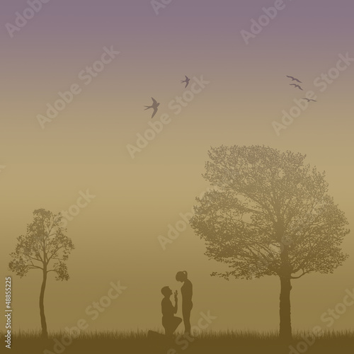 Ein verliebtes Paar auf der Blumenwiese © NDTeam