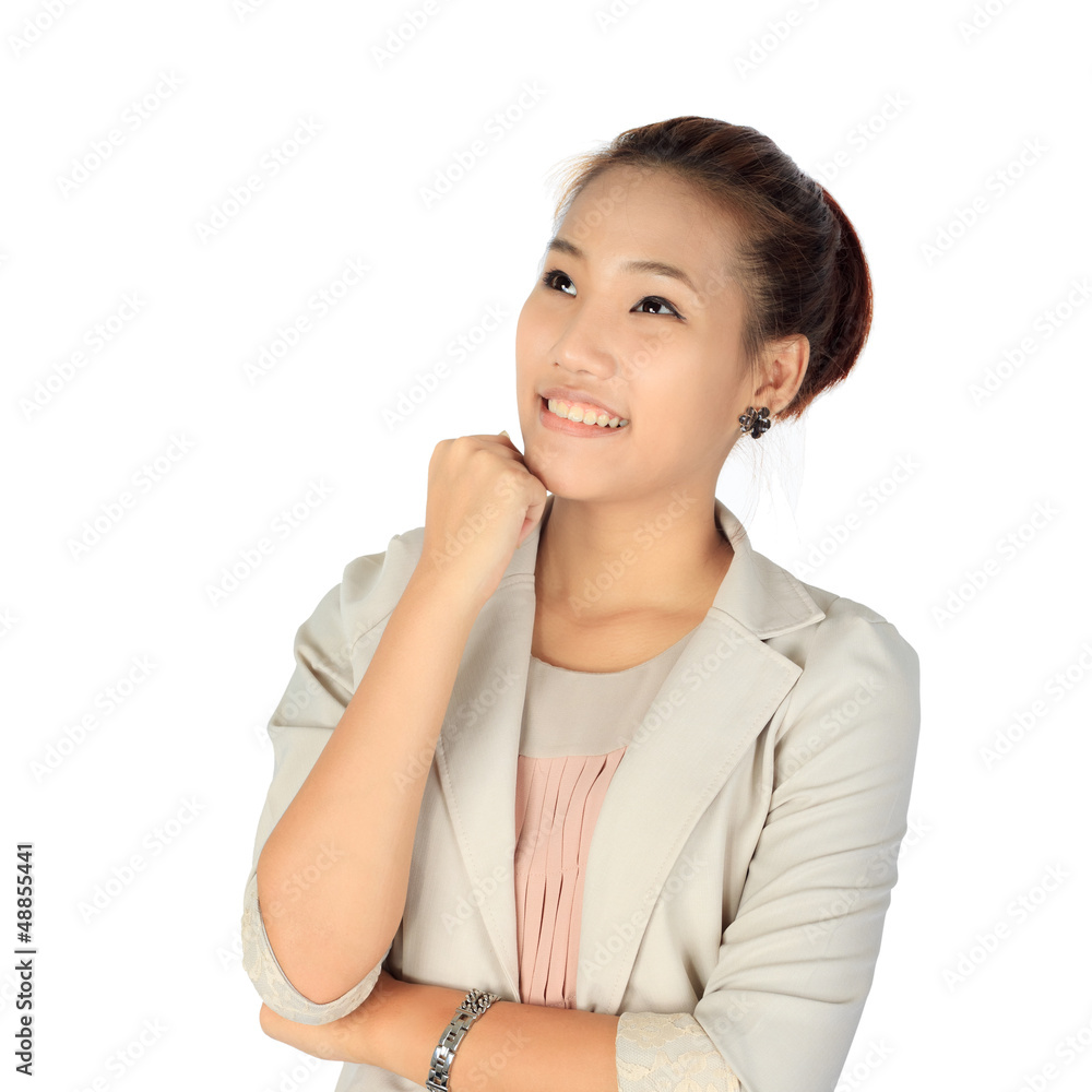 Isolated young business woman over white Isolated young business woman over white