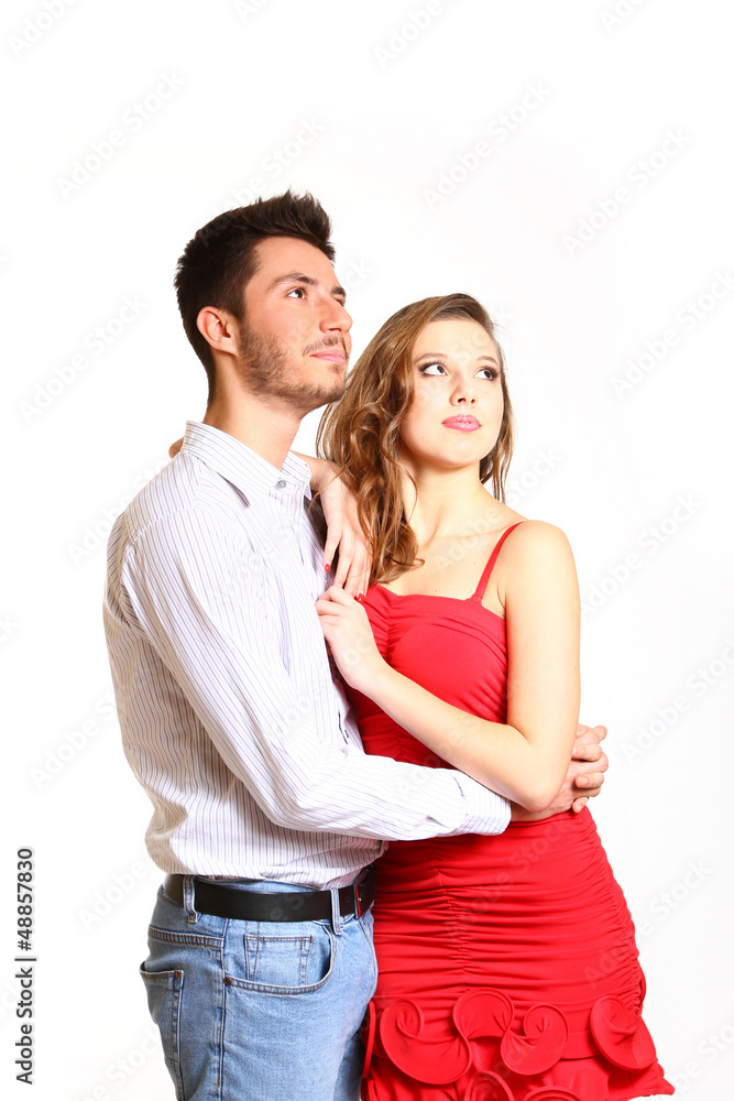 Smiling young couple isolated on white background Smiling young couple isolated on white background