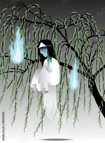 柳と幽霊