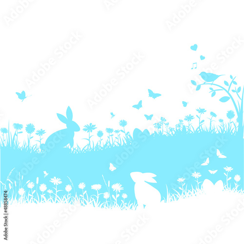 Osterkarte Vektor Hellblau