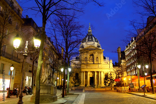 Sorbonne university by night, Paris France