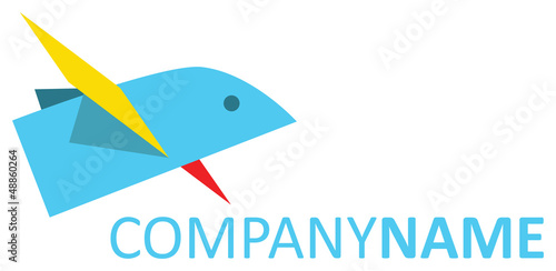 Flying paper bird logo