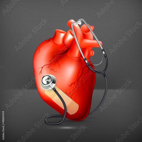 Heart and stethoscope