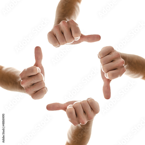 Hands in a circle with thumbs up sign