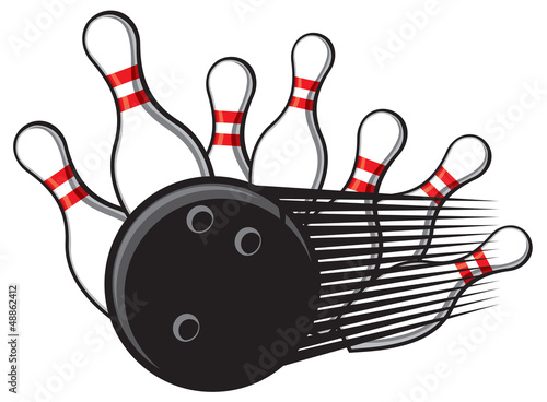 bowling ball crashing into the pins