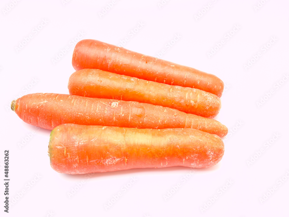Fresh carrots isolated on white background Fresh carrots isolated on white background