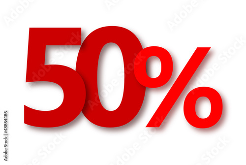 50 % Rabatt Aktion Angebot Sonderangebot ROT