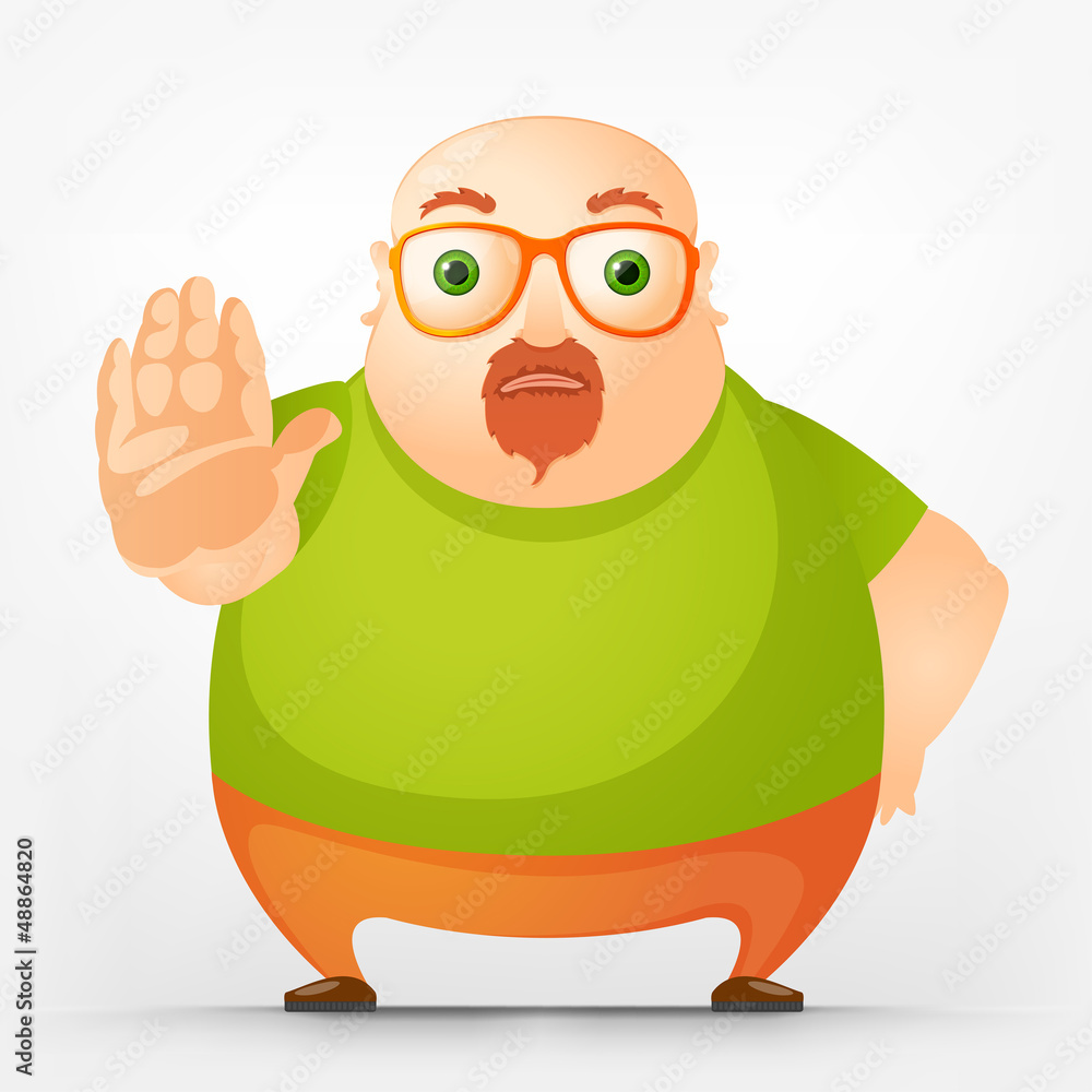 Fototapeta premium Cheerful Chubby Man