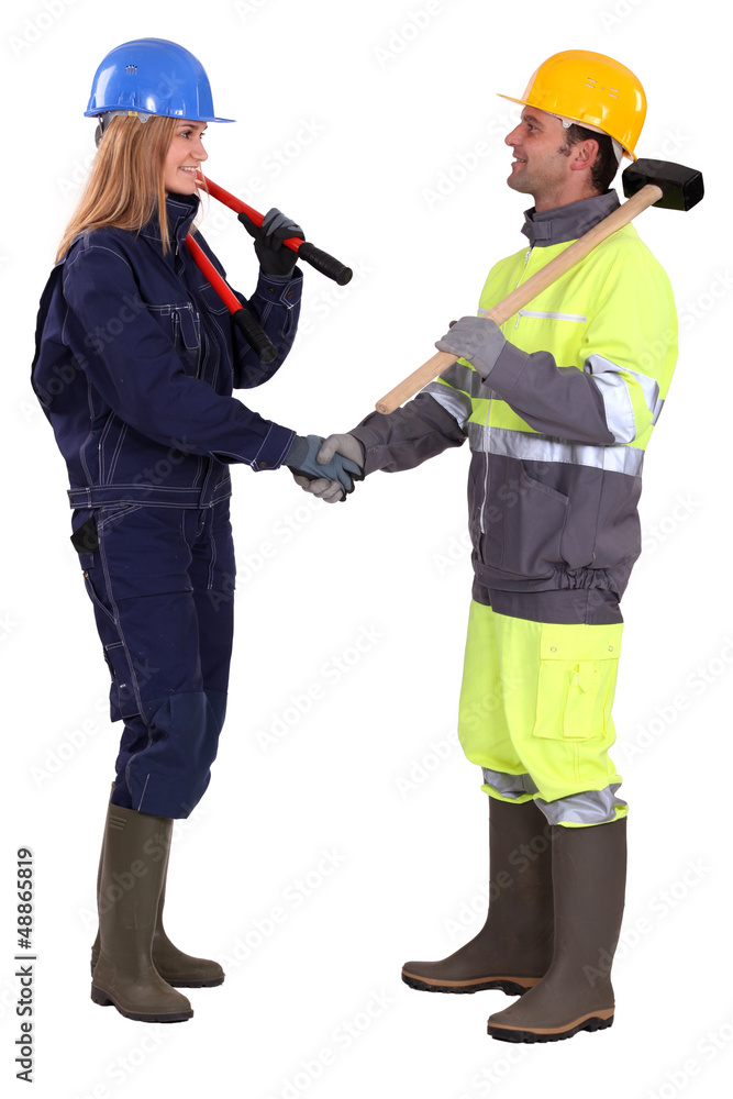 Male and female builder Male and female builder