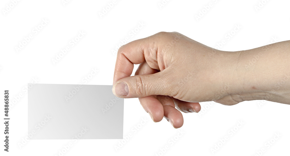 Hand with business card Hand with business card