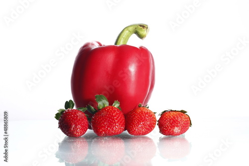 paprika and strawberries photo