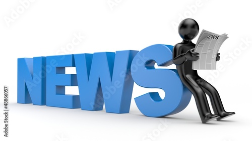 Photos 3d person read newspaper