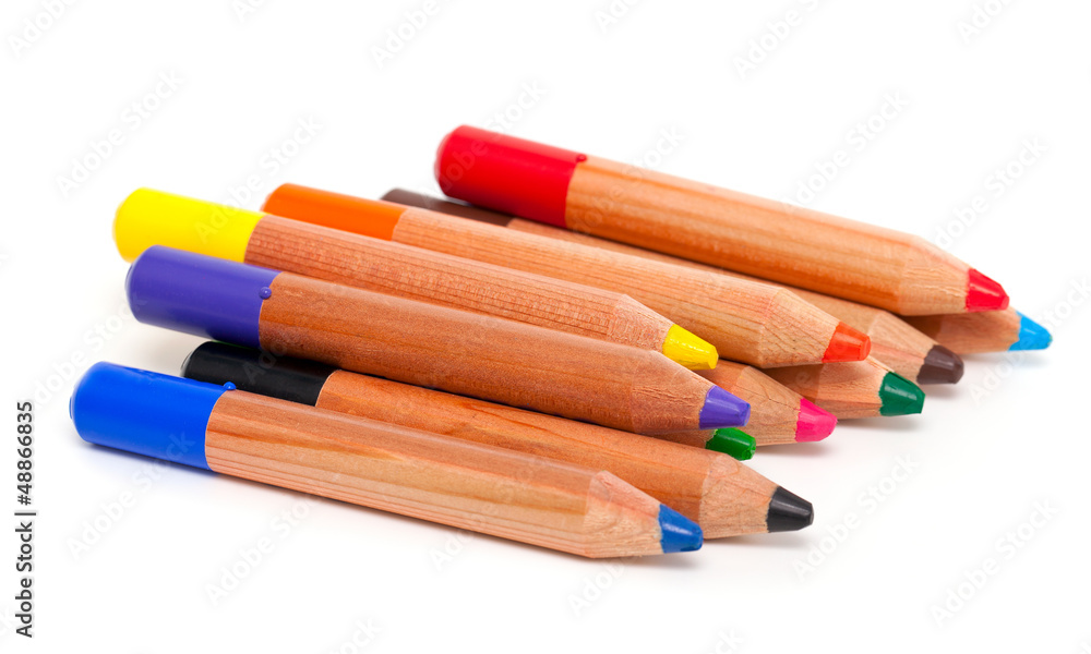 Obraz premium toddler pencils over white