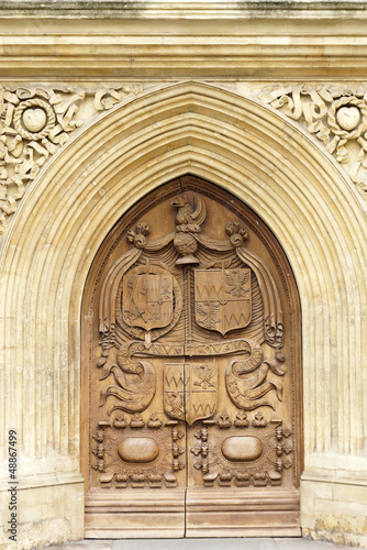 View Abbey from main entrance, Bath, England, UK