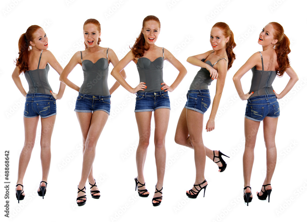Obraz premium Full length portrait of a beautiful woman