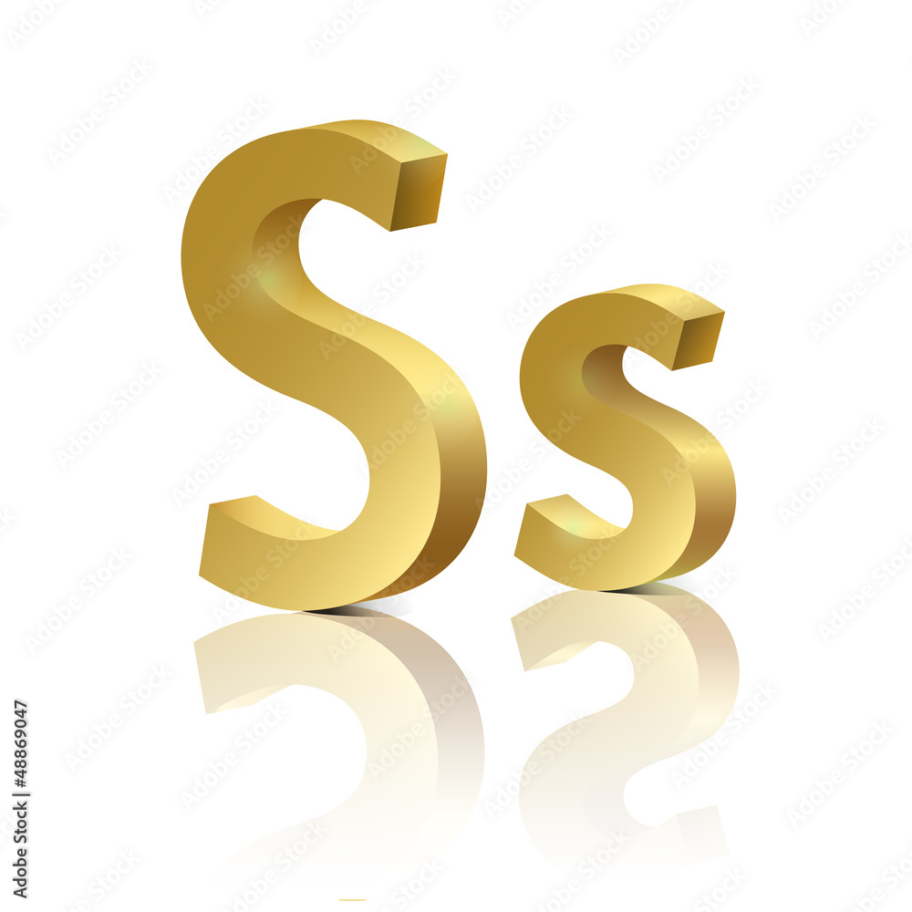 Vector letter S of golden design alphabet Vector letter S of golden design alphabet
