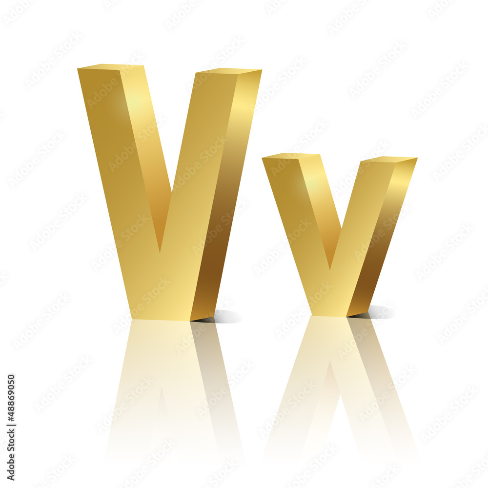 Vector letter V of golden design alphabet Vector letter V of golden design alphabet