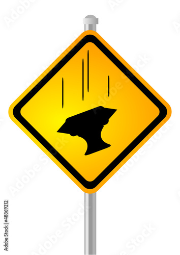 Bad day : Sign showing a falling anvil (humor)