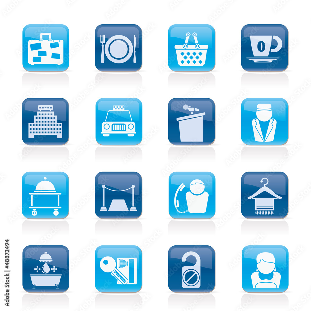 Hotel and motel services icons - vector icon set Hotel and motel services icons - vector icon set