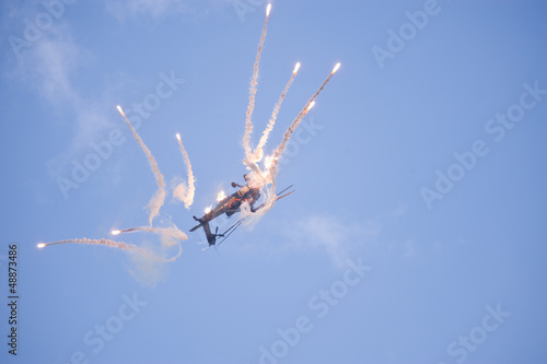 LEEUWARDEN, FRIESLAND, THE NETHERLANDS-SEPTEMBER 17: AH-64 Apache at the Air show on September 17, 2011 at RNLAF Leeuwarden Airbase photo