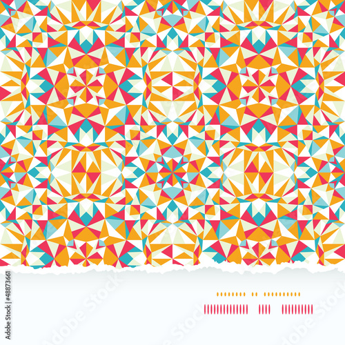 Vector colorful triangle torn paper border seamless pattern