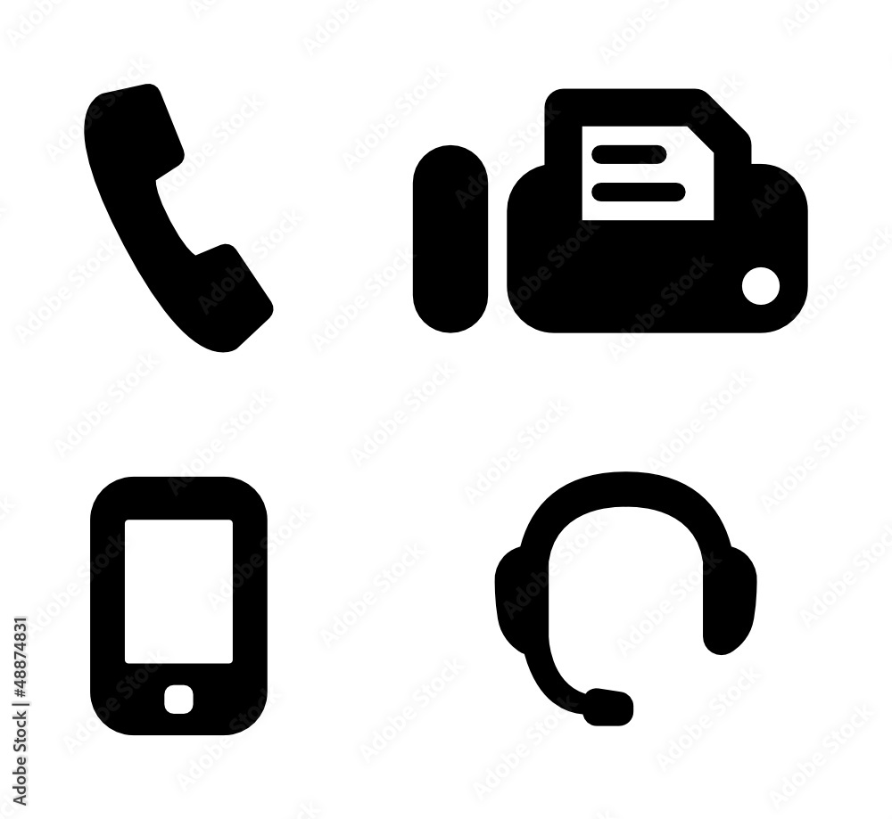 Vecteur Stock Telephone, fax, cell phone and hotline icons | Adobe Stock